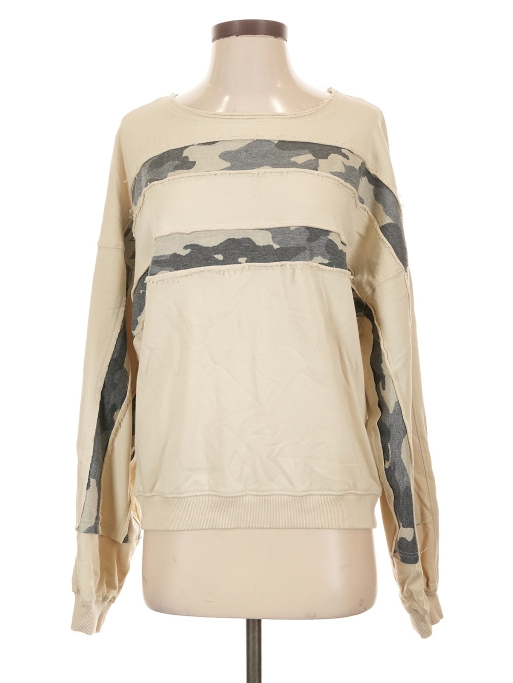 New:Oli & Hali Camouflage Color Block Relaxed Fit Pullover Sweatshirt• Small